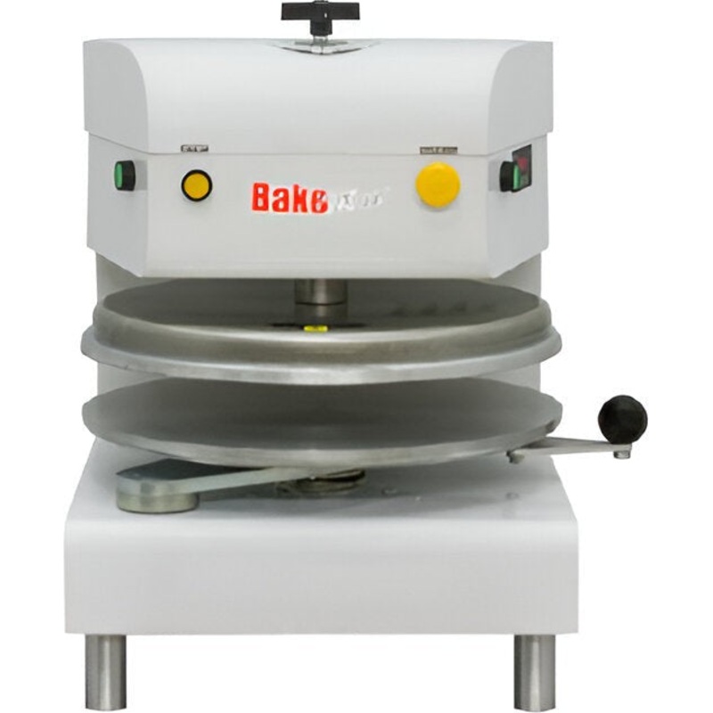 Bakemax - DoughXpress 120V Stainless Steel White Single Heat Automatic Pizza Dough Press - BMDXEW