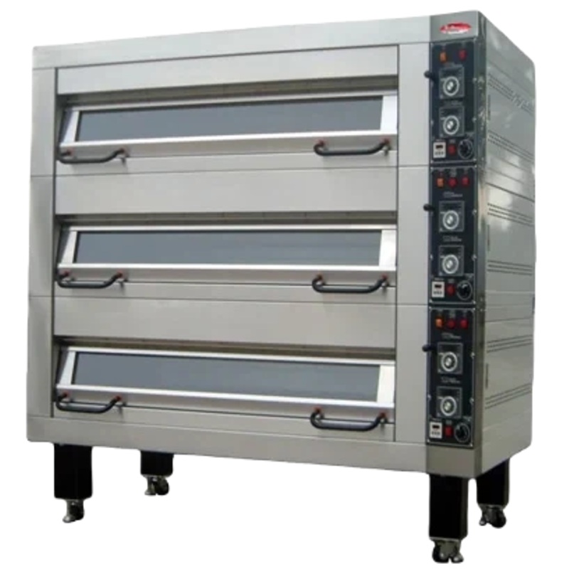 Bakemax - Four Deck Two Pan Wide Floor Model Electric Artisan Stone Deck Oven - BMDDD04