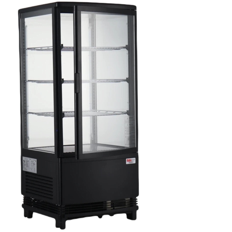 Bakemax - Refrigerated Countertop Display Case Double Door with LED Lighting - BMRCD02