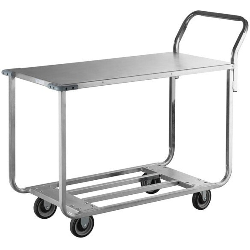 Winholt - 41" x 20" Two Shelf Stocking / Utility Cart with Bumpers and Handle - WX-1000KA-B-WM (Non-Cancelable Item, ETA 2-4 Weeks, SPECIAL ORDER)