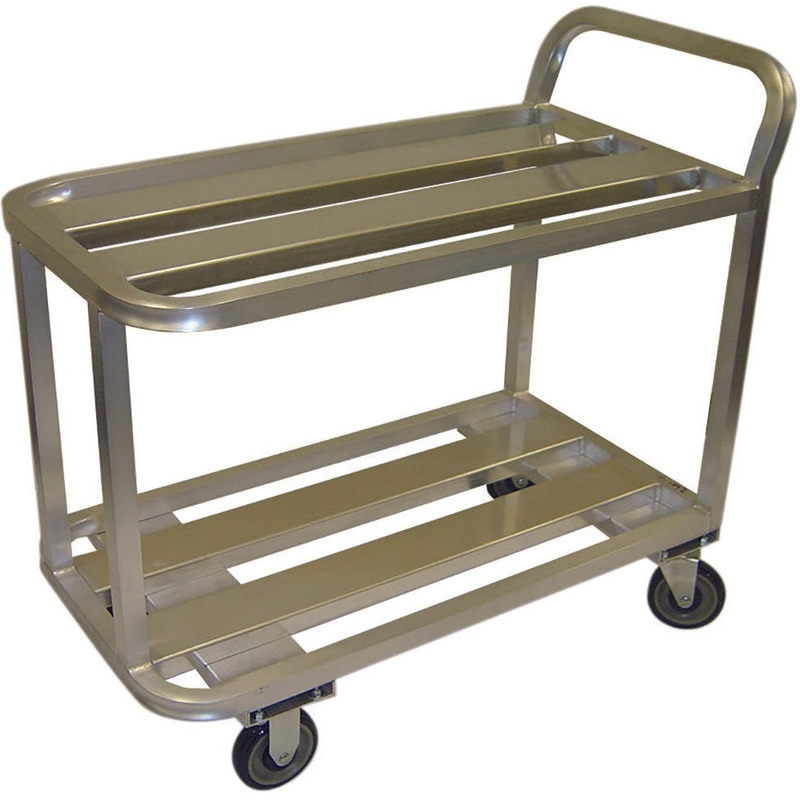 Winholt - 42" Aluminum Sani Stock Cart With Tubular Shelf - ALUC-2-2036-T (Non-Cancelable Item, ETA 2-4 Weeks, SPECIAL ORDER)