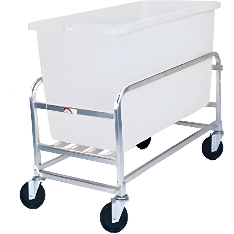 Winholt - 8 Bushel White Tub Stainless Steel Bulk Mover - 30-8-SS-WH (Non-Cancelable Item, ETA 2-4 Weeks, SPECIAL ORDER)