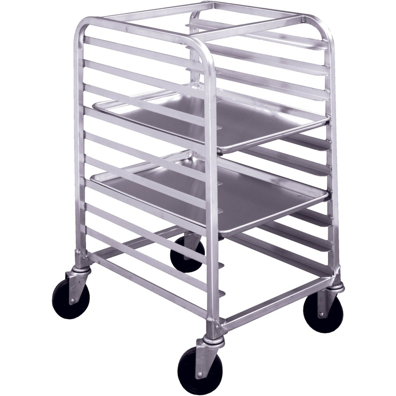 Winholt - Holds 10-18 Trays, End Loading Stainless Steel Half Height Pan Racks With 4 Locking Casters - SS-1810-H-4LC (Non-Cancelable Item, ETA 2-4 Weeks, SPECIAL ORDER)