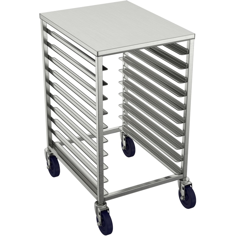 Winholt - Holds 10-18 Trays, End Loading, Stainless Steel top, Locking Casters Half Height Pan Rack - AL-1810H-SSTOP-LC (Non-Cancelable Item, ETA 2-4 Weeks, SPECIAL ORDER)