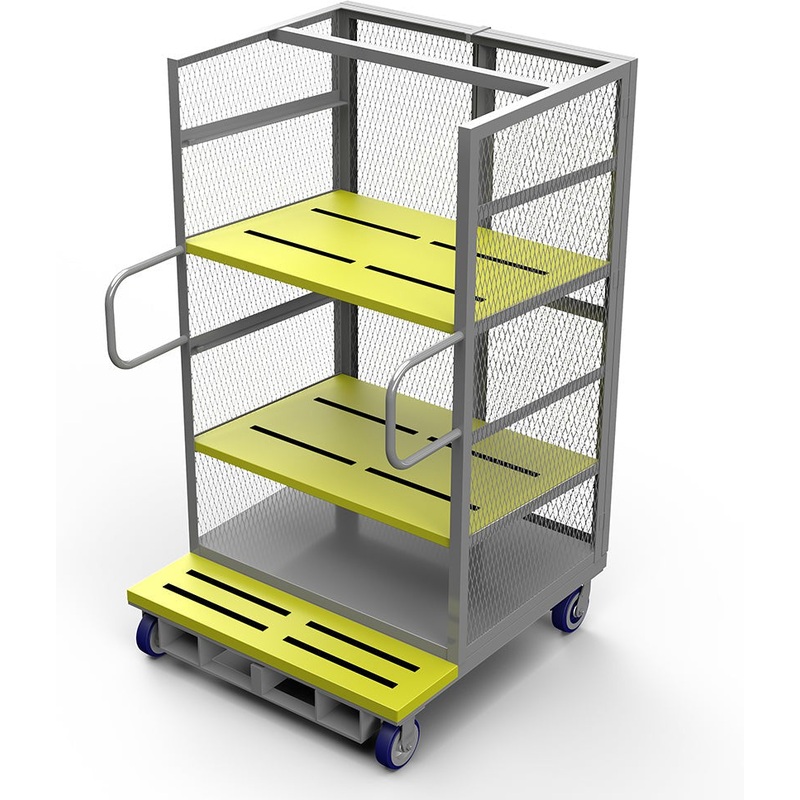 Winholt - 40" Fork-Liftable Order Picking, Caged Cart and Table - EC-3040-71H-SEC (Non-Cancelable Item, ETA 2-4 Weeks, SPECIAL ORDER)