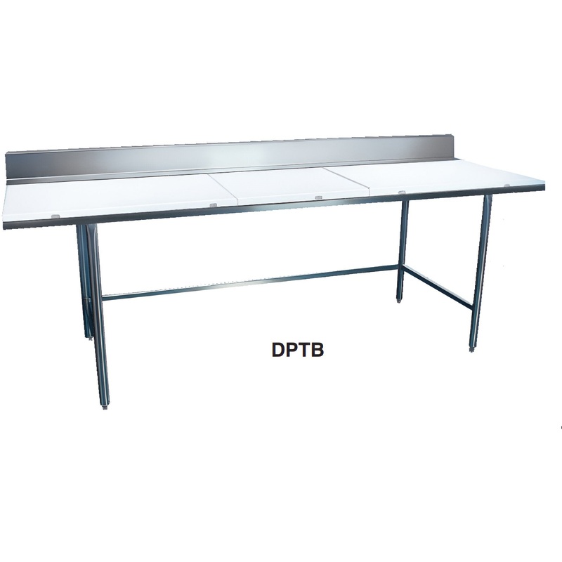 Winholt - 96" Poly Top Work Table Open Base with Backsplash - DPTB-3096 (Non-Cancelable Item, ETA 2-4 Weeks, SPECIAL ORDER)