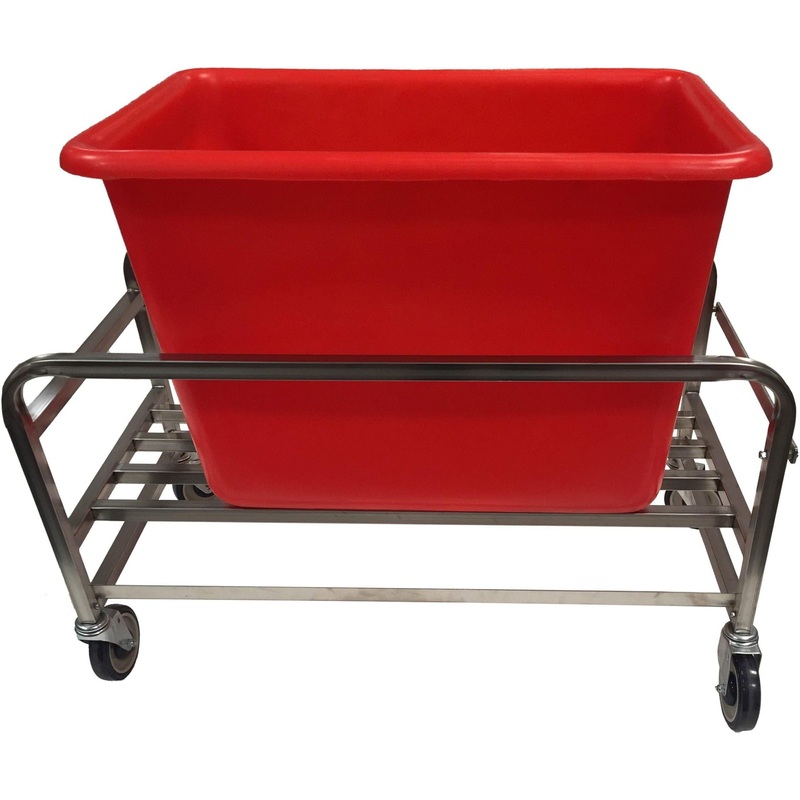 Winholt - 6-Bushel Stainless Steel Red Bulk Mover Tub - SS-30-6A-RD (Non-Cancelable Item, ETA 2-4 Weeks, SPECIAL ORDER)