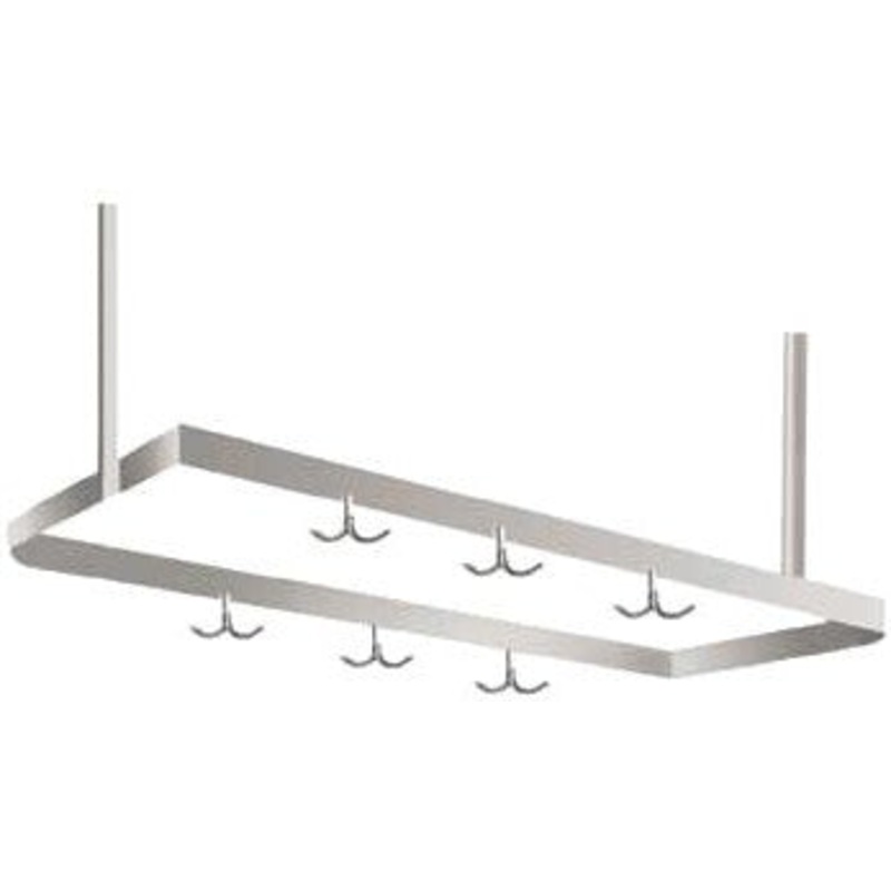 Winholt - 96" Stainless Steel Ceiling Hung Pot Rack With Hook - SSCMPR-9616 (Non-Cancelable Item, ETA 2-4 Weeks, SPECIAL ORDER)