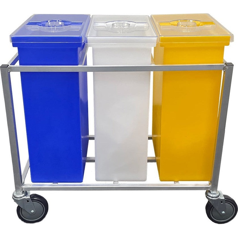 Winholt - Total Capacity 225 lbs Triple Ingredient Bin With 3 Clear Covers - 148PIB (Non-Cancelable Item, ETA 2-4 Weeks, SPECIAL ORDER)