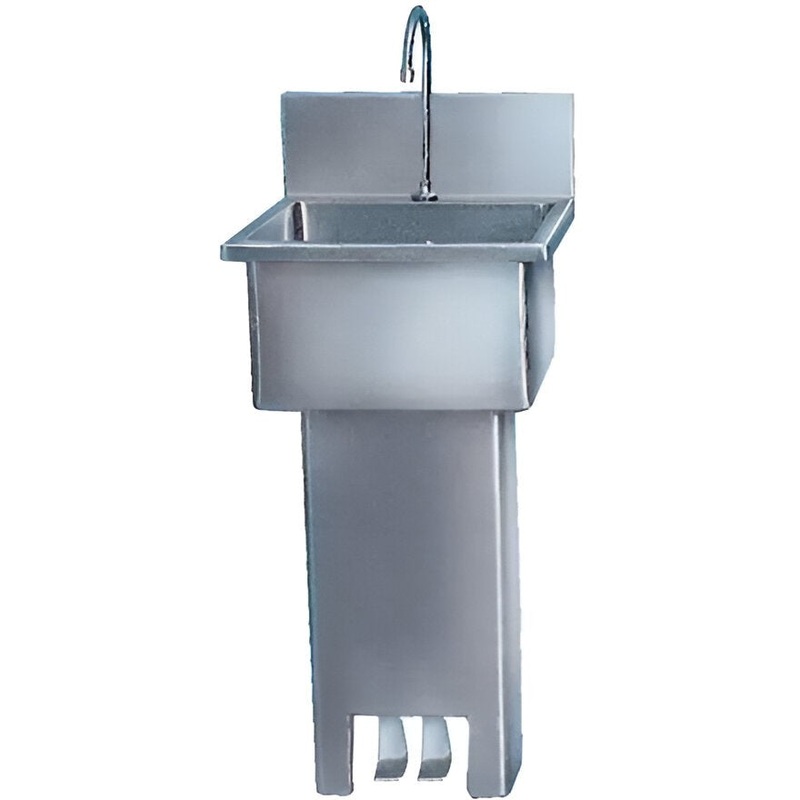 Winholt -16" x 16" Wall Mounted Pedestal Hand Sink with Two Foot Foot Pedal - WHPS1616-2SP (Non-Cancelable Item, ETA 2-4 Weeks, SPECIAL ORDER)