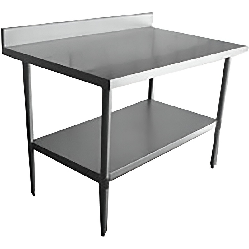 Winholt - 30" x 48" Work Table With Stainless Boxed Backsplash & 45 Return - STCT-BB3048 (Non-Cancelable Item, ETA 2-4 Weeks, SPECIAL ORDER)