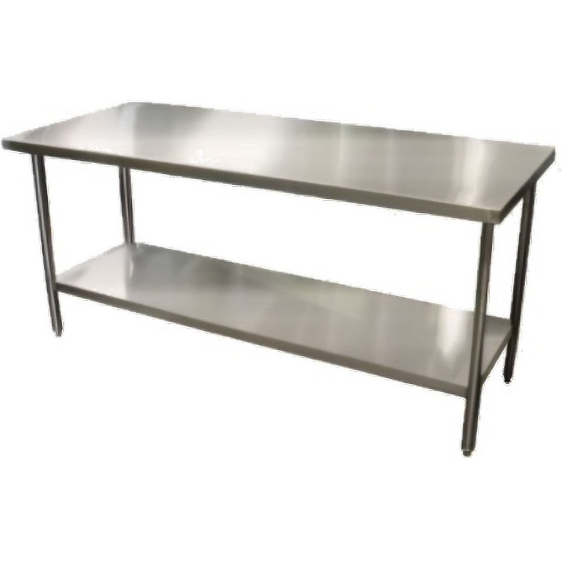 Winholt - 36" x 96" Work Table With 14/304 Stainless Steel Top and Fixed Open Undershelf & (6) Legs With Clad Bullet Feet - DTS-3696-14 (Non-Cancelable Item, ETA 2-4 Weeks, SPECIAL ORDER)