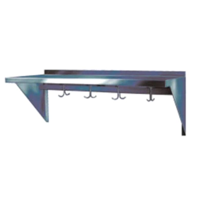 Winholt - 108" x 15" Stainless Steel Wall-Mounte Shelf & Hook - SSWMSH-159 (Non-Cancelable Item, ETA 2-4 Weeks, SPECIAL ORDER)