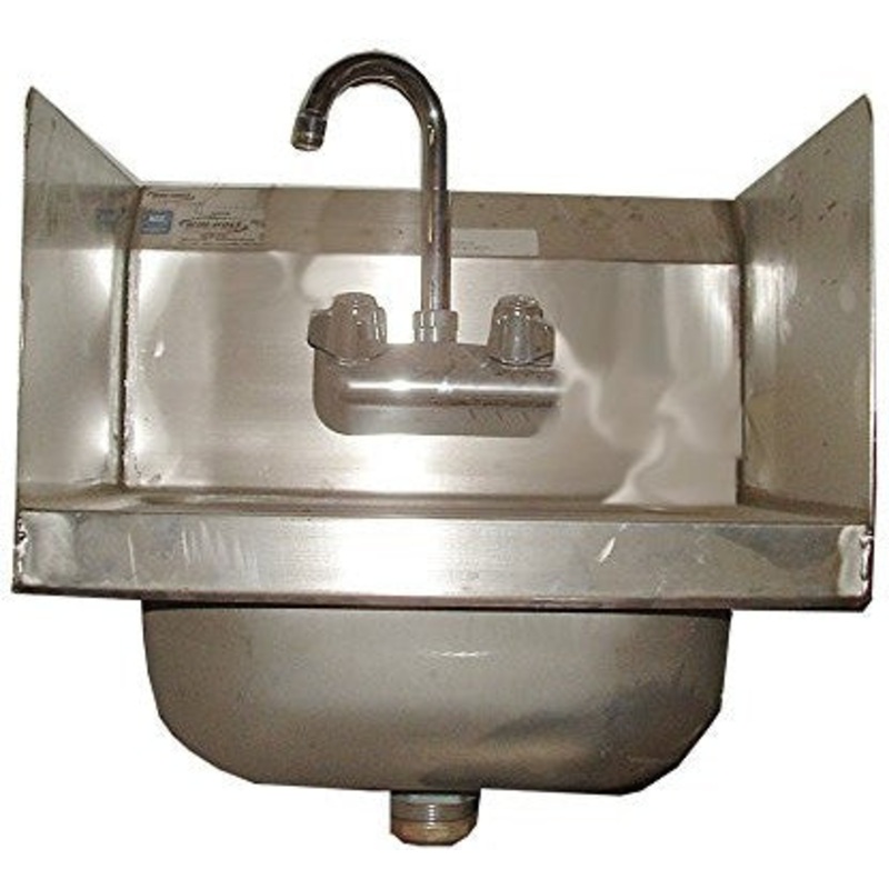 Winholt - 14" x 10" Stainless Steel Hand Sink with Side Splashe - WS-HS-1410-2S (Non-Cancelable Item, ETA 2-4 Weeks, SPECIAL ORDER)