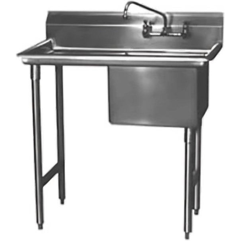 Winholt - 18" x 24" x 24" Stainless Steel One Compartment Sink with Left Drainboard - WS1T1824LD24 (Non-Cancelable Item, ETA 2-4 Weeks, SPECIAL ORDER)