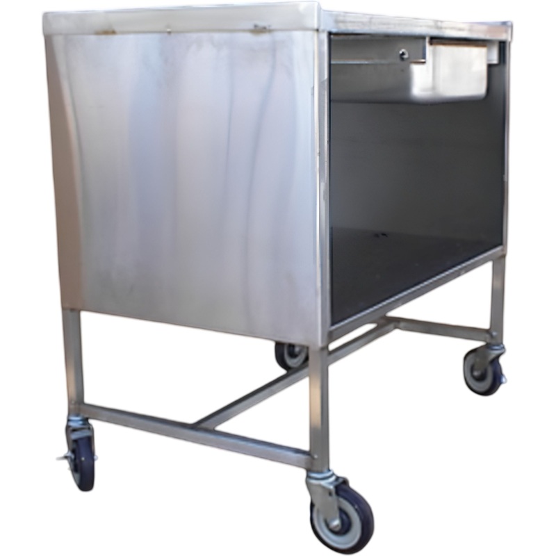 Winholt - 30" x 72" Stainless Steel Enclosed Mobile Table with Door & 4 Locking Caster - STCT-D3072-M (Non-Cancelable Item, ETA 2-4 Weeks, SPECIAL ORDER)