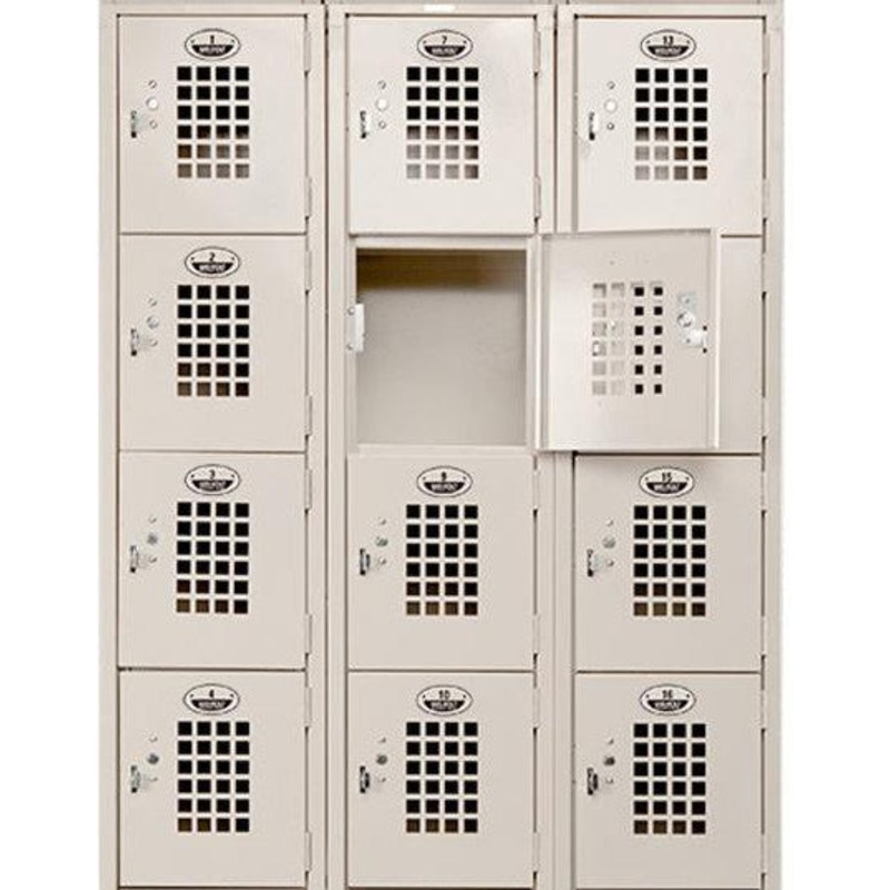 Winholt - 36" x 12" Three Column Eighteen Door Slanted Top Locker - WL-618 (Non-Cancelable Item, ETA 2-4 Weeks, SPECIAL ORDER)