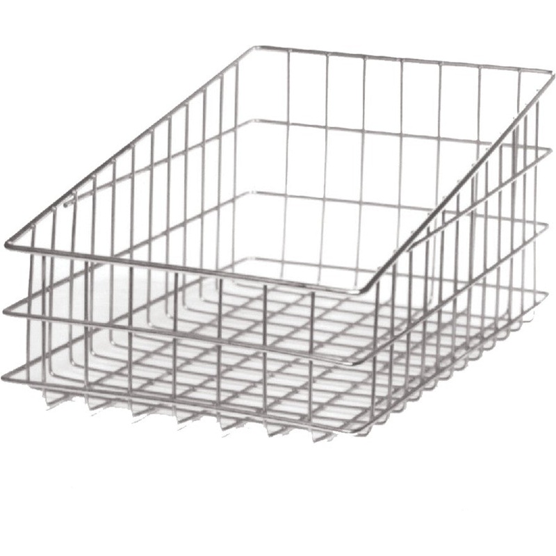 Winholt - 18" x 11" x 8" Heavy-Duty Nickel Chrome Wire Bagel, Bread, & Bun Basket - WSBB1118 (Non-Cancelable Item, ETA 2-4 Weeks, SPECIAL ORDER)