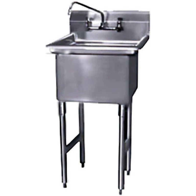 Winholt - 24" x 24" Stainless Steel One Compartment Sink with 16" Right & Left Drainboard - WS1T24242D16 (Non-Cancelable Item, ETA 2-4 Weeks, SPECIAL ORDER)