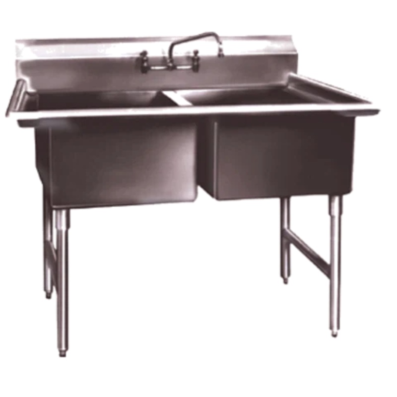 Winholt - 24" x 24" Stainless Steel Two Compartment Sink - WS2T2424 (Non-Cancelable Item, ETA 2-4 Weeks, SPECIAL ORDER)