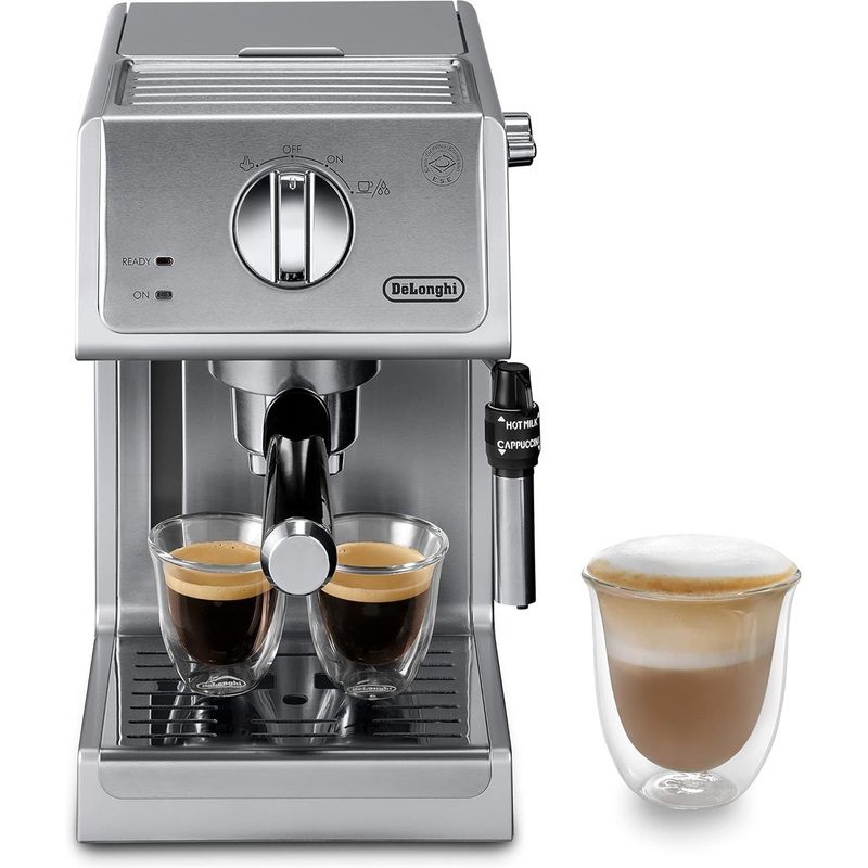 DeLonghi - 15" Stainless Steel Bar Pump Espresso and Cappuccino Machine With Premium Frother - ECP 36.30