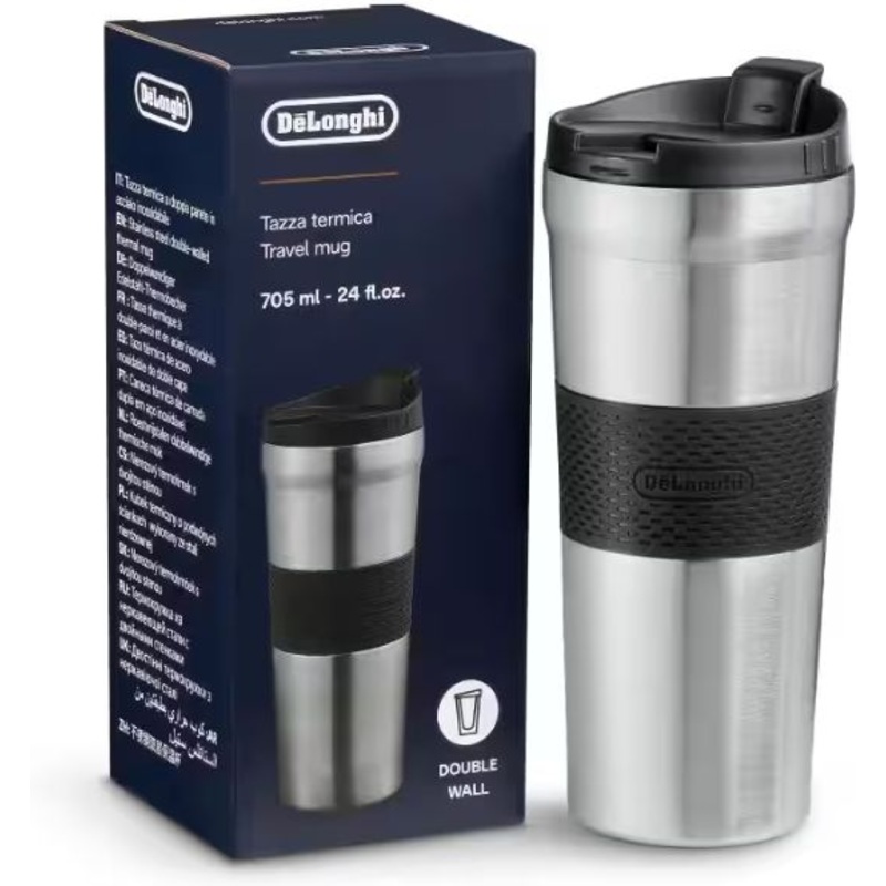 DeLonghi - 24 Oz Double Wall Stainless Steel Travel Mug - DLSC083