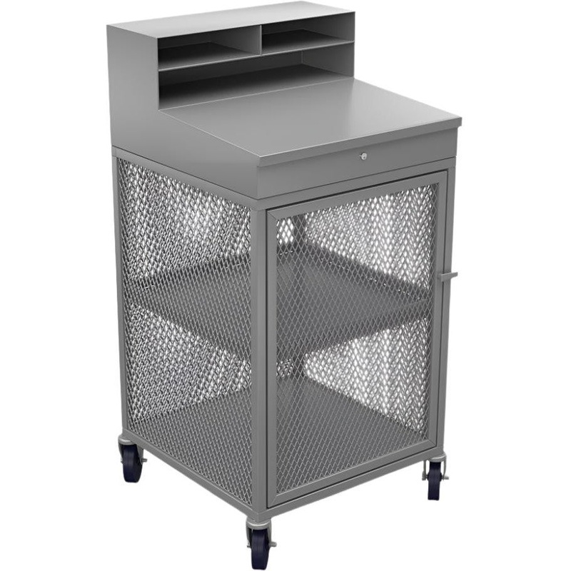 Winholt - 22" x 24" Receiving/Shop Desks Steel & Wire Mesh Sides With 2 Locking Casters - OTE-2224 (Non-Cancelable Item, ETA 2-4 Weeks, SPECIAL ORDER)