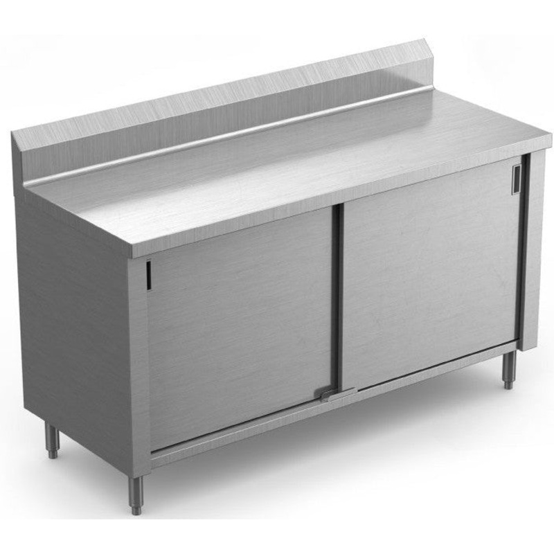 Winholt - 24" x 24" Enclosed Base Table with 5" High Boxed Backsplash, and Hinged Doors - STCT-BBHD2424 (Non-Cancelable Item, ETA 2-4 Weeks, SPECIAL ORDER)