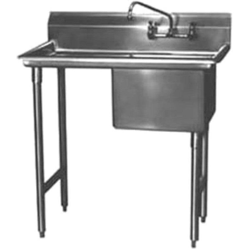 Winholt - 24"x24" Single Tub Sink with 18" Right & Left Drainboard - WS1T24242D18 (Non-Cancelable Item, ETA 2-4 Weeks, SPECIAL ORDER)