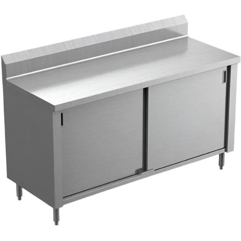 Winholt - 36" x 72" Stainless Steel Enclosed Base Table With Sliding Door - STCT-BBD3672H36-E (Non-Cancelable Item, ETA 2-4 Weeks, SPECIAL ORDER)