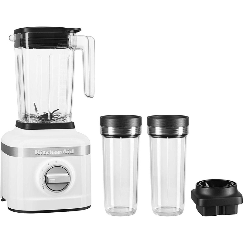 KitchenAid - 1.4 L K150 White 3 Speed Ice Crushing Blender with 2 Personal Blender Jars - KSB1332WH