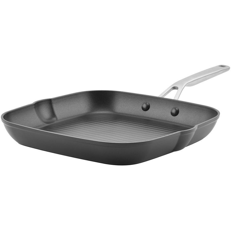 KitchenAid - 11.25" Hard Anodized Induction Nonstick Grill Pan 29cm - 80126