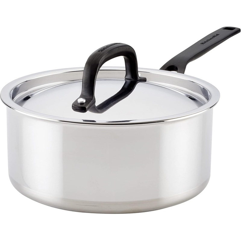 KitchenAid - 3 QT 5-Ply Clad Stainless Steel Covered Saucepan - 30050