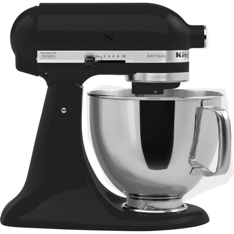 KitchenAid - 5 QT Artisan Imperial Black Tilt-Head Stand Mixer  - KSM150PSBK
