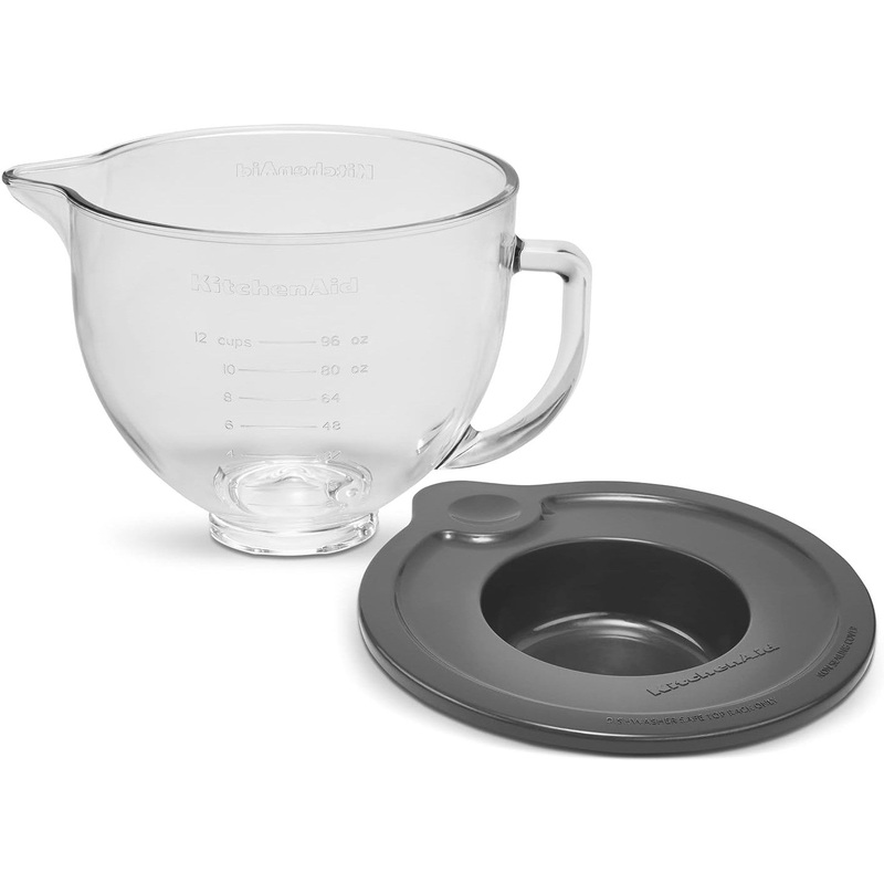 KitchenAid - 5 QT Tilt-Head Glass Bowl with Measurement Markings & Lid - KSM5GB