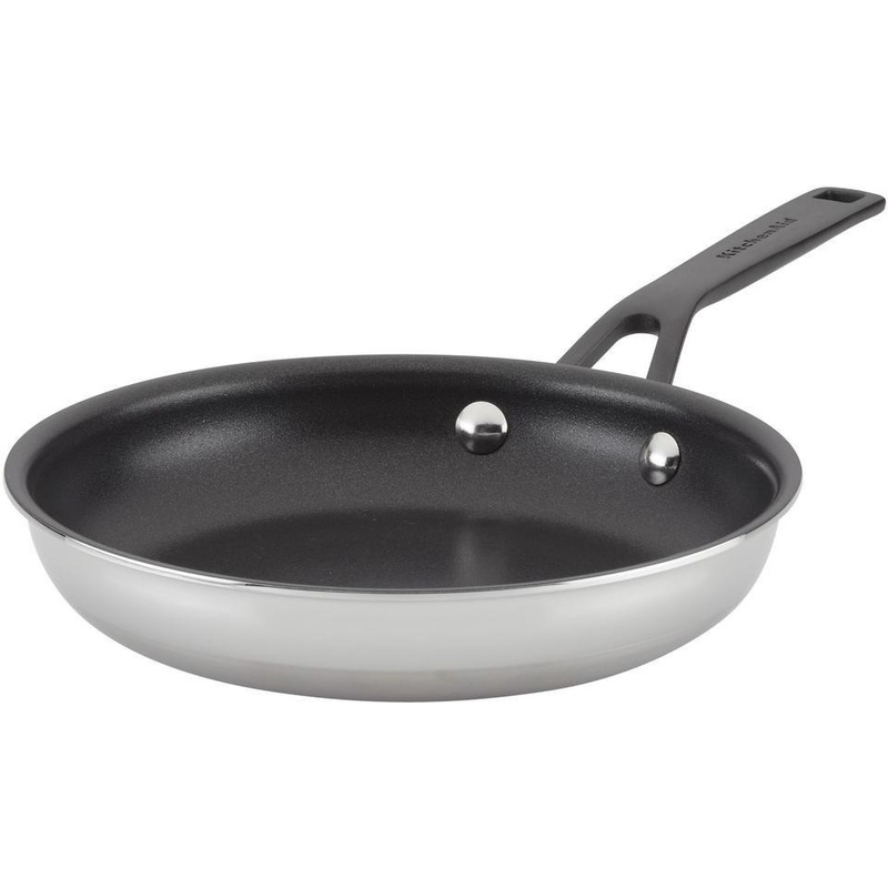 KitchenAid - 8.25" 5-Ply Clad Polished Stainless Steel Nonstick Frying Pan - 30004