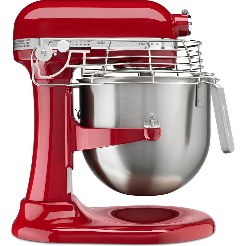 KitchenAid - 8 QT NSF Certified Commercial Series Empire Red Bowl-Lift Stand Mixer with Stainless Steel Bowl Guard - KSMC895ER
