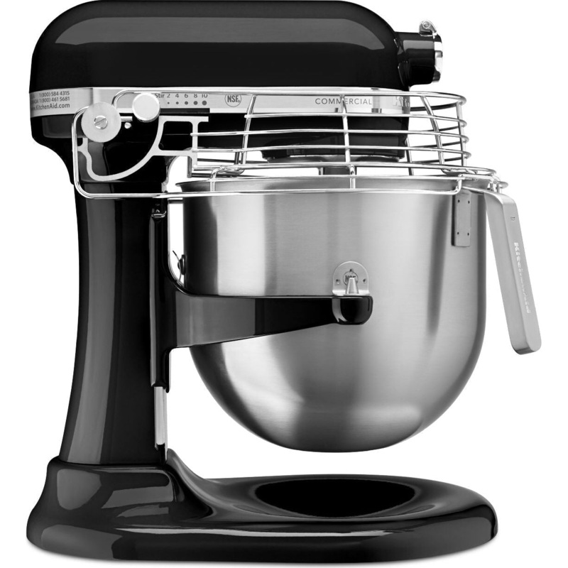 KitchenAid - 8 QT NSF Certified Commercial Series Onyx Black Bowl-Lift Stand Mixer with Stainless Steel Bowl Guard - KSMC895OB