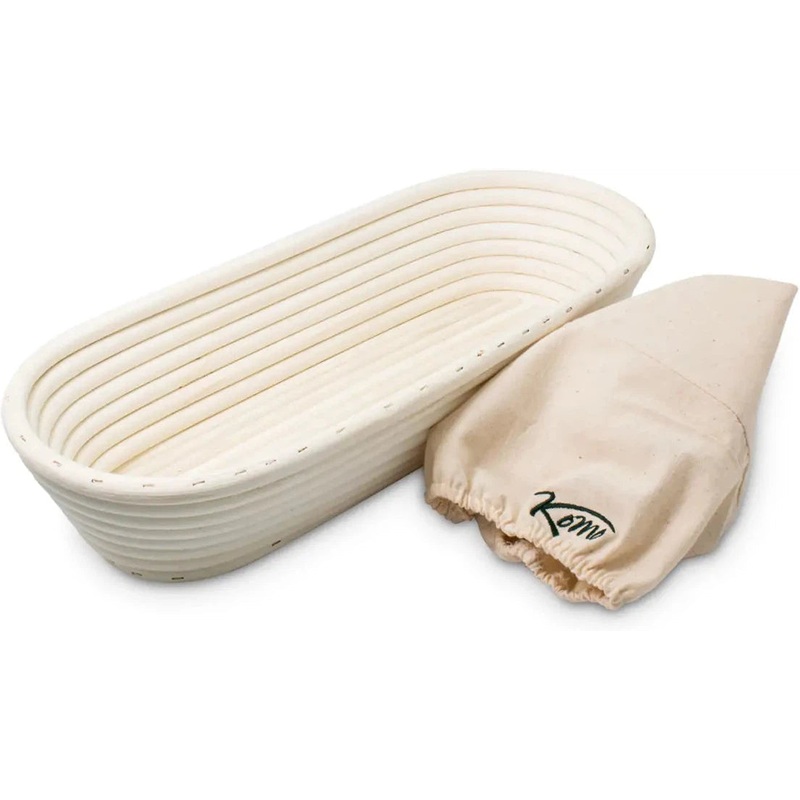 KoMo Mills - Oblong Bread Proofing Basket with Linen Liner - 06046