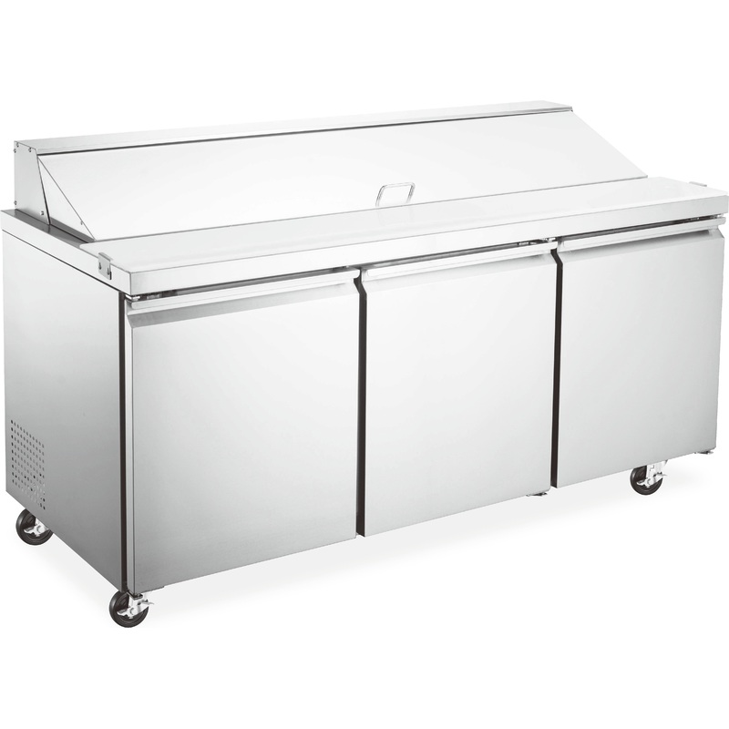 Aurora - 70" 19.5 Cu.Ft. Stainless Steel Refrigerated Salad/Sandwich Prep Table With Triple Door - 59048