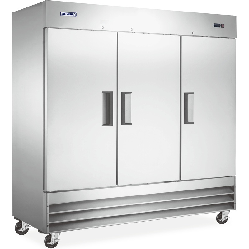 Aurora - 81 72 Cu.Ft. Stainless Steel Reach-In Refrigerator With Triple Door - 59028
