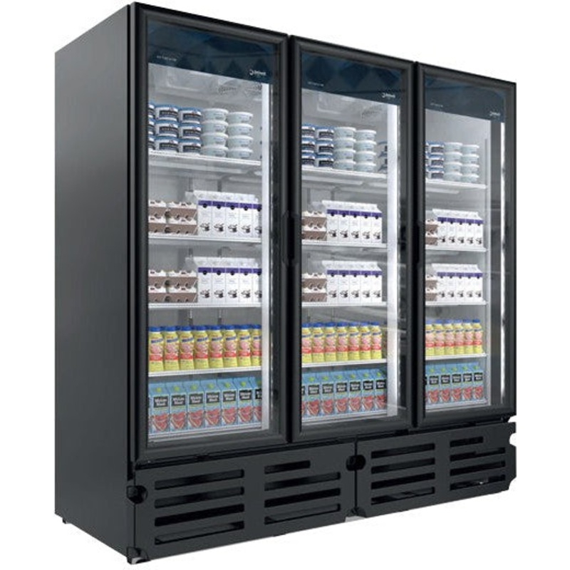 Imbera - Elite 79 Floor Model 3 Swing Door Glass Door Refrigerator with 71 cu.ft. (2010 Liter) capacity, All Black - 45250