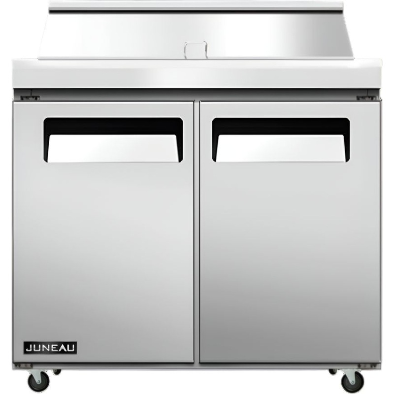 Juneau - 36" Stainless Steel Double Door Refrigerated Prep Table - 58006