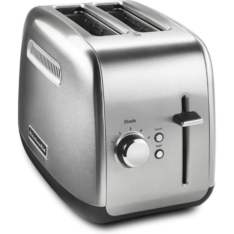 KitchenAid - 2-Slice Brushed Stainless Toaster with Manual High-Lift Lever - KMT2115SX