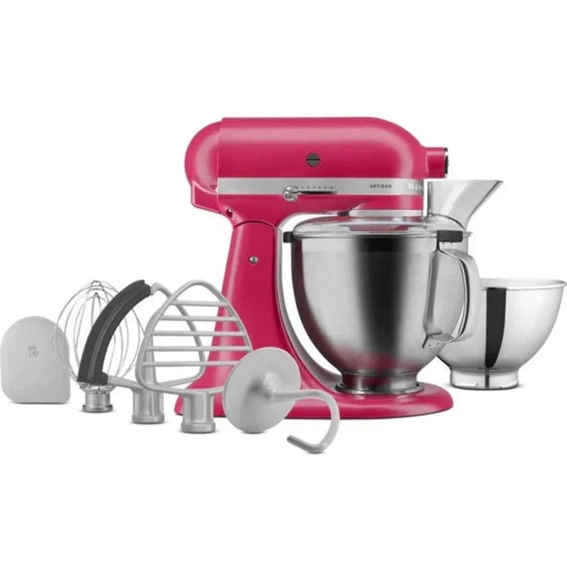 KitchenAid - 5 QT Hibiscus Artisan Tilt-Head Stand Mixer with Premium Accessory Pack - KSM195PSHI