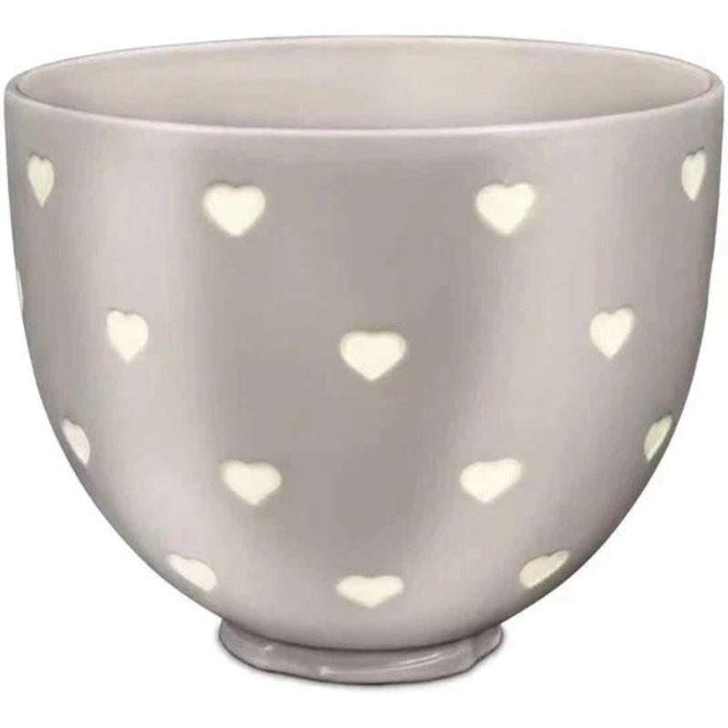 KitchenAid - 5 QT Layered Hearts Ceramic Bowl with Handle for Tilt Head Mixers - KSM2CB5CH