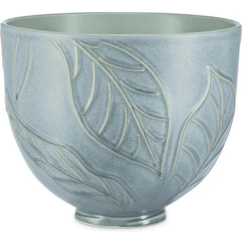 KitchenAid - 5 QT Spring Leaves Ceramic Bowl with Handle for Tilt Head Mixers - KSM2CB5LB