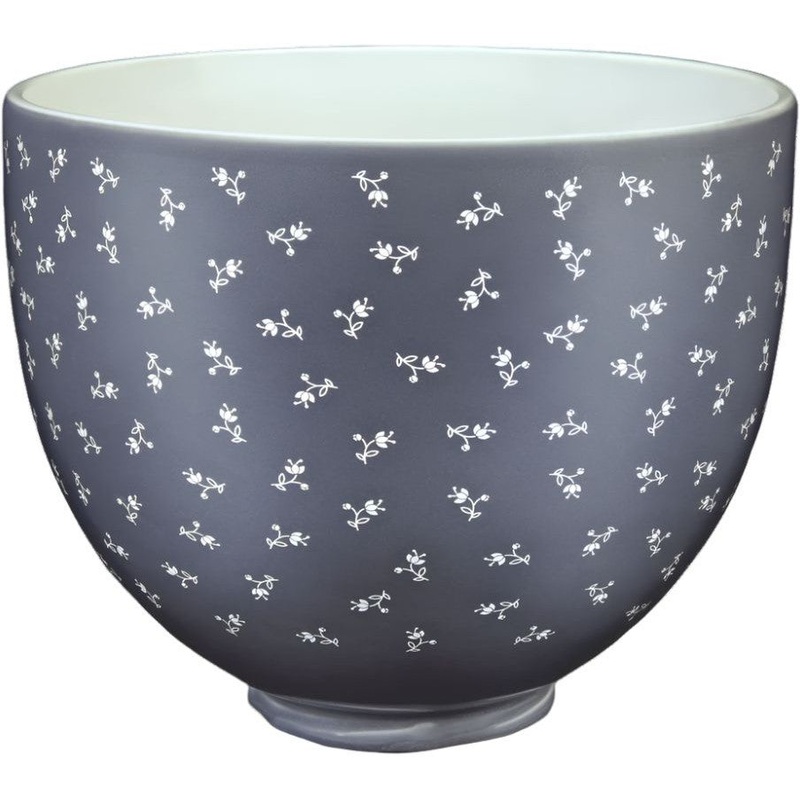 KitchenAid - 5 QT Vintage Floral Ceramic Bowl with Handle for Tilt Head Mixers - KSM2CB5BF