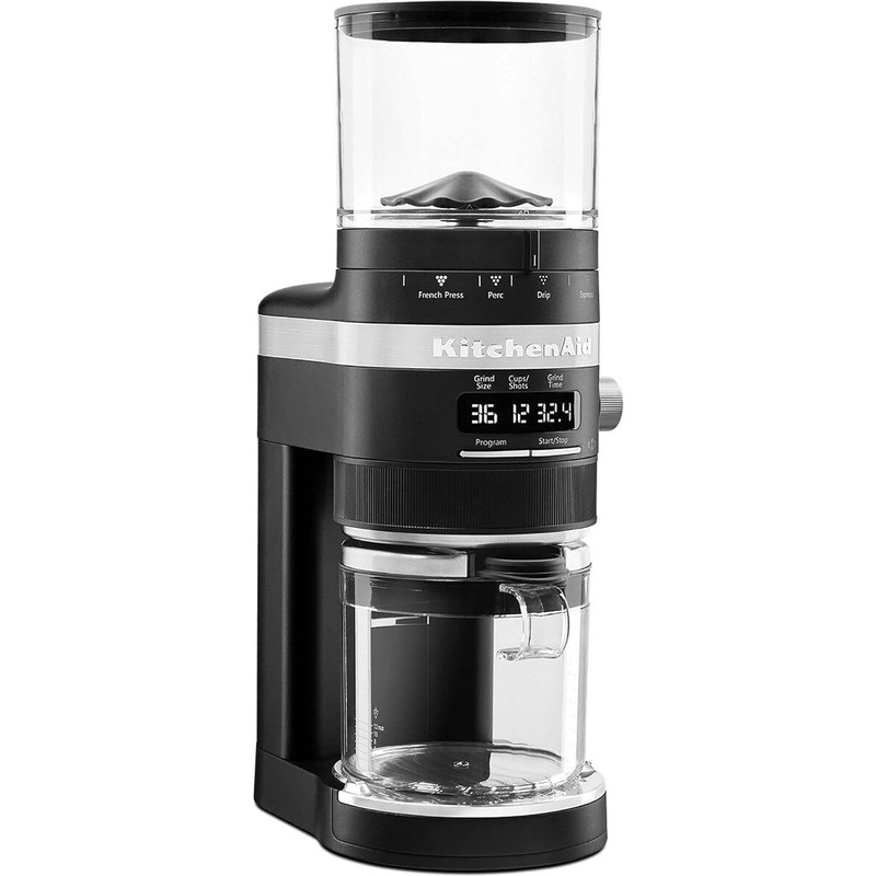 KitchenAid - Black Matte Burr Coffee Grinder - KCG8433BM