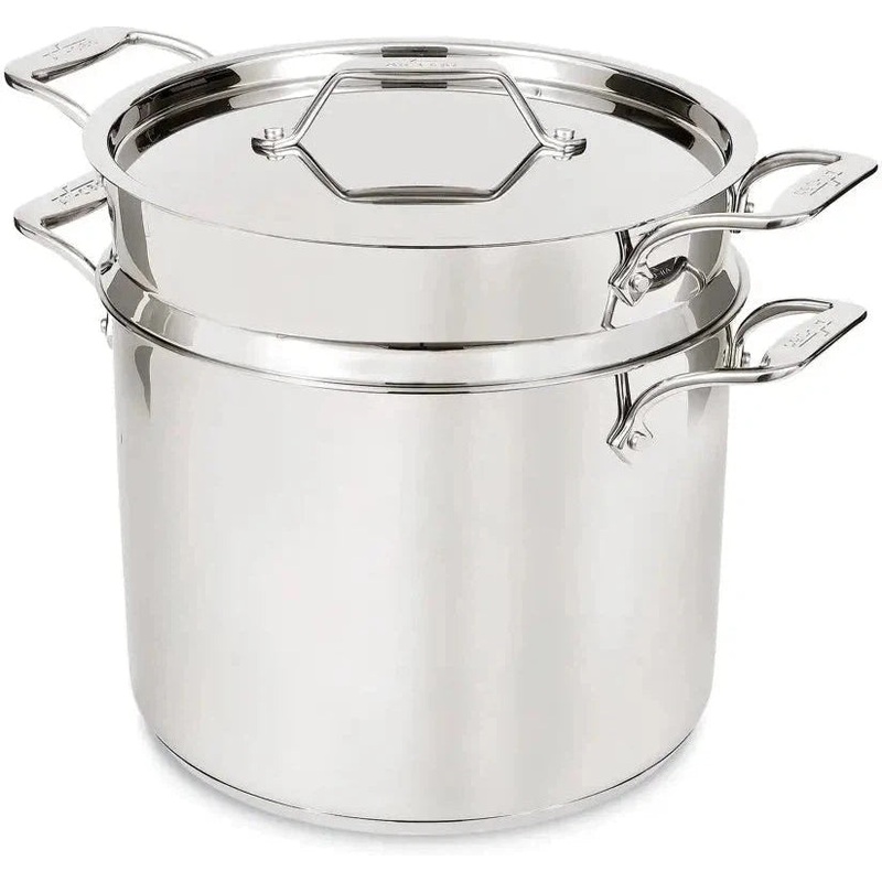 All-Clad - 12 QT Simply Strain Stainless Steel Multipot with Insert and Lid - E743S274